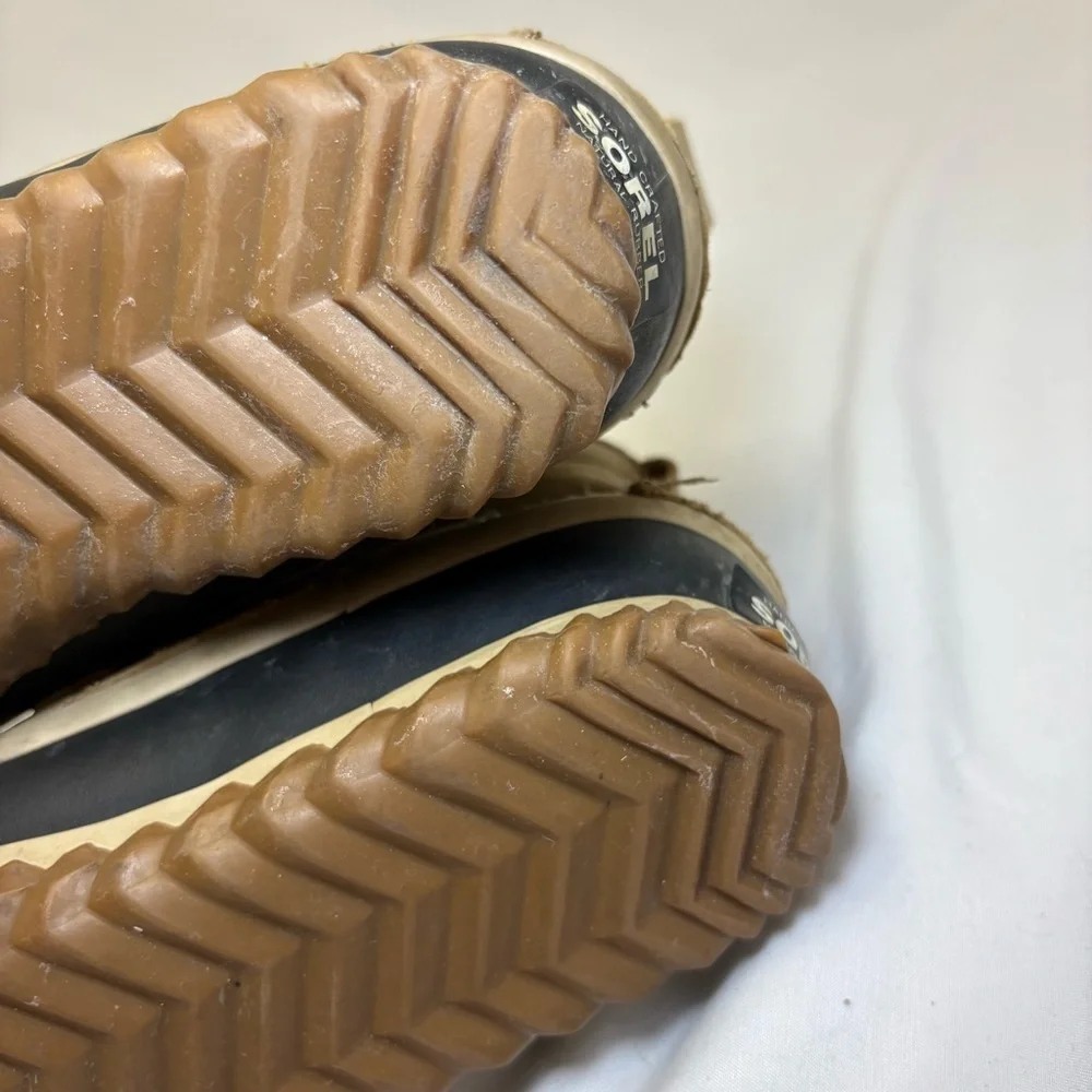 Sorel Classic Out N About Waterproof Tan Leather Ankle Boots Rubber Shell Winter - Picture 10 of 10